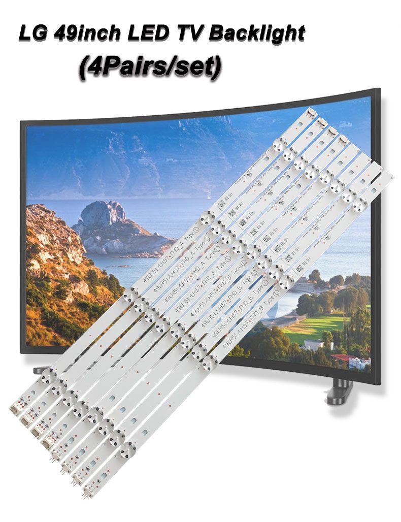 LG 49LH51 49LH51-FHD-A / SSC-49inch-FHD-A-REV00-150924 497mm 502mm 3v 1w  4led 4led 4pairs/setTV Backlight Strip XY-0032-SET