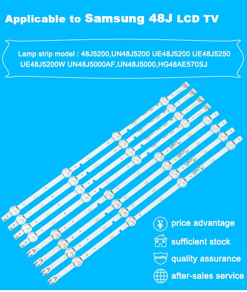 Samsung 48J V5DN-480SMA-R4[15.11.19]  465mm  465mm 3v 1w  4led 4led 4pairs/set TV Backlight Strip XY-0053-SET