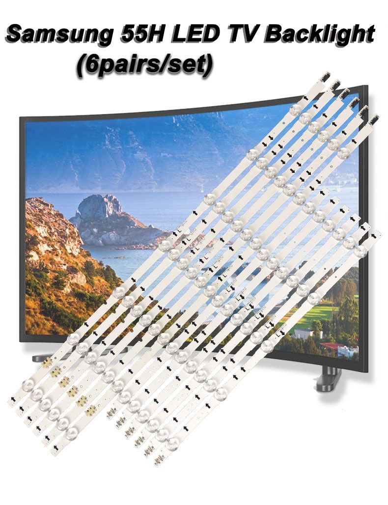 Samsung 55H  D4GE-550DCA-R3 480mm  678mm 3v 1w  5led 7led 6pairs/set TV Backlight Strip XY-0063-SET